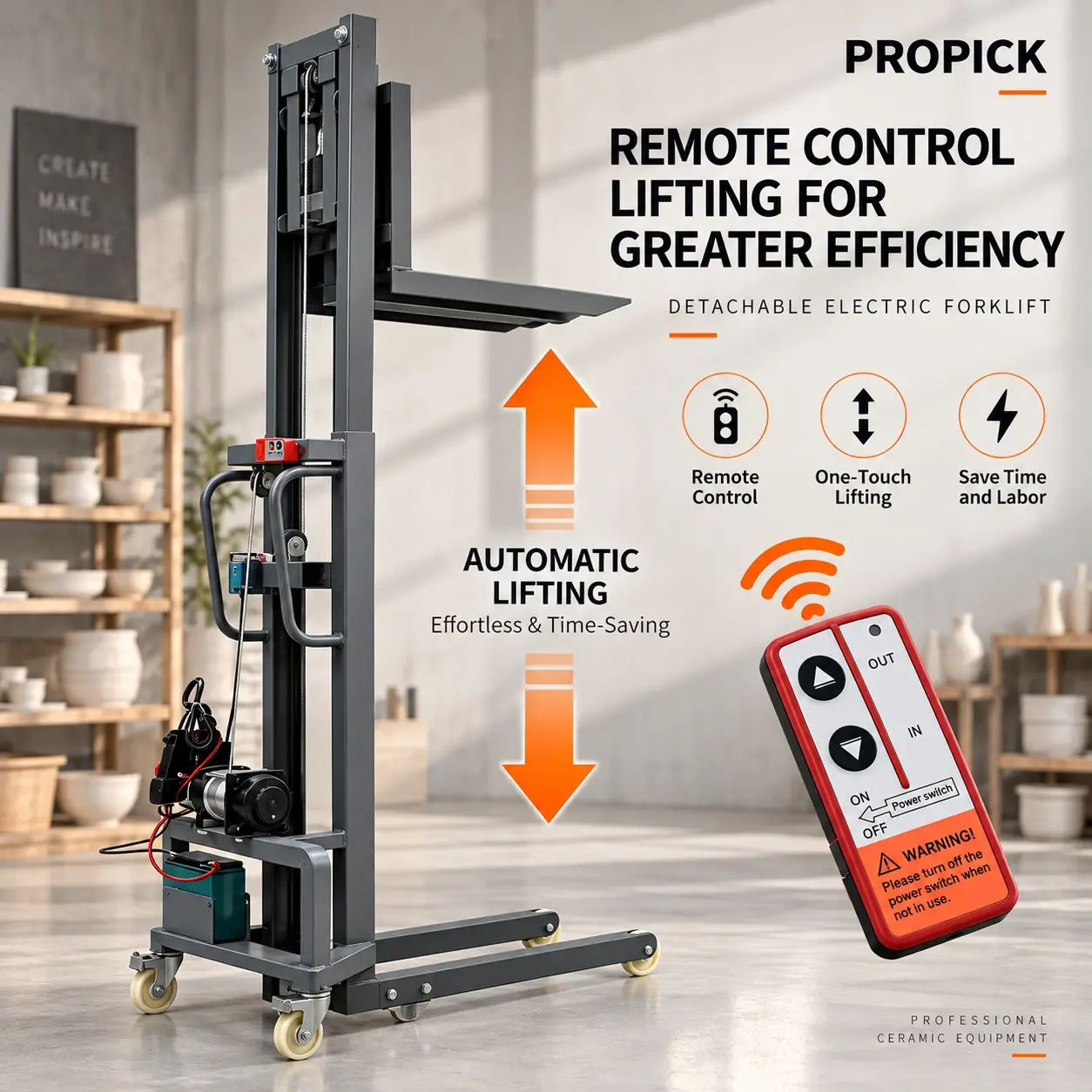 300kg Portable Electric Stacker view 7