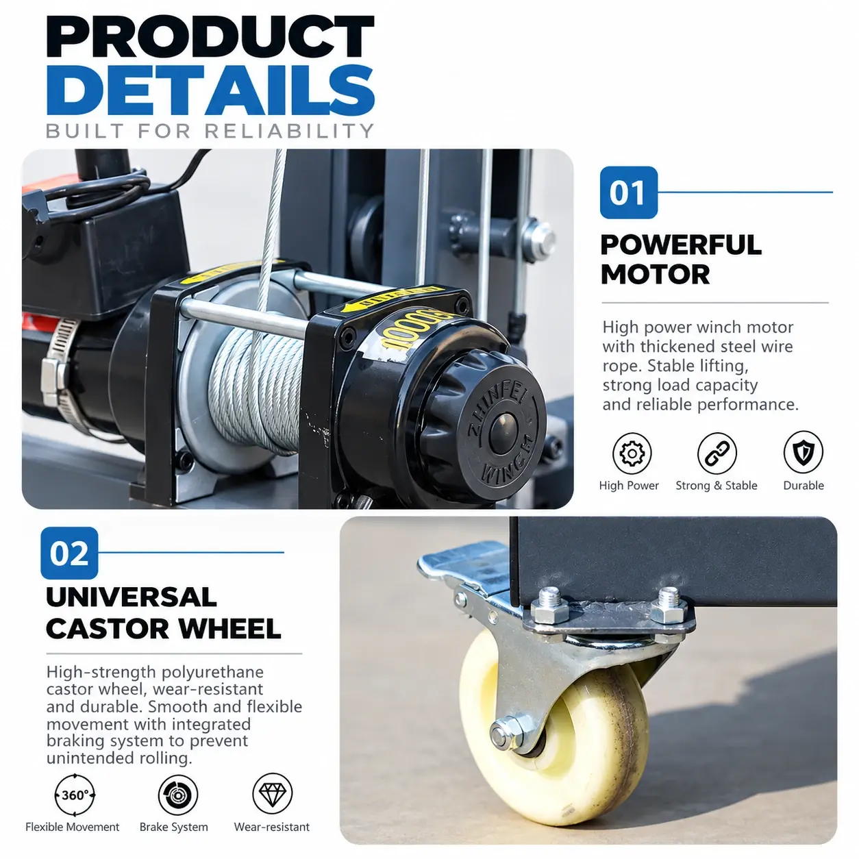300kg Portable Electric Stacker view 8