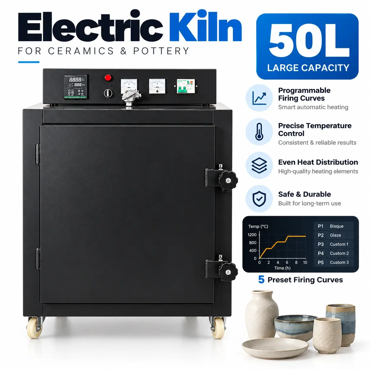 50L Programmable Electric Kiln