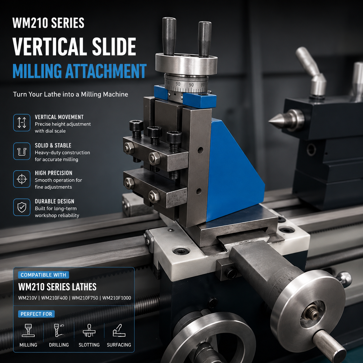 WM210 Vertical Slide Milling Attachment